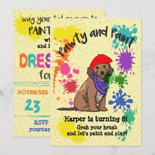 Cockapoo Dog Fun Art Anniversaire Fête Invitation
