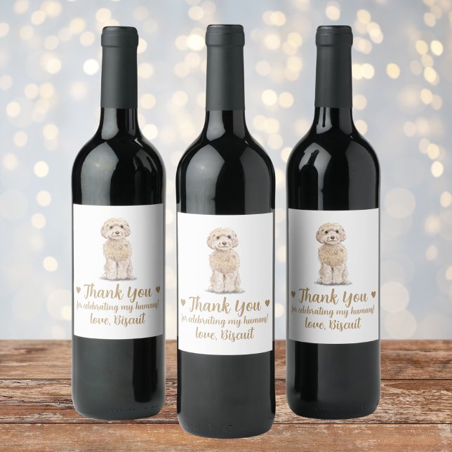 Cockapoo Dog I Do Too Mariage Wine Étiquette (Créateur téléchargé)