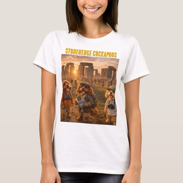 Cockapoo Stonehenge T-shirt Cadeau Drôle pour Chie (Devant)