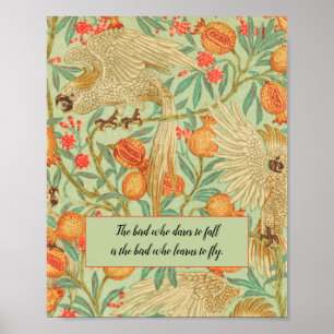 Cockatoo coloré Poster d'oiseaux Vintage