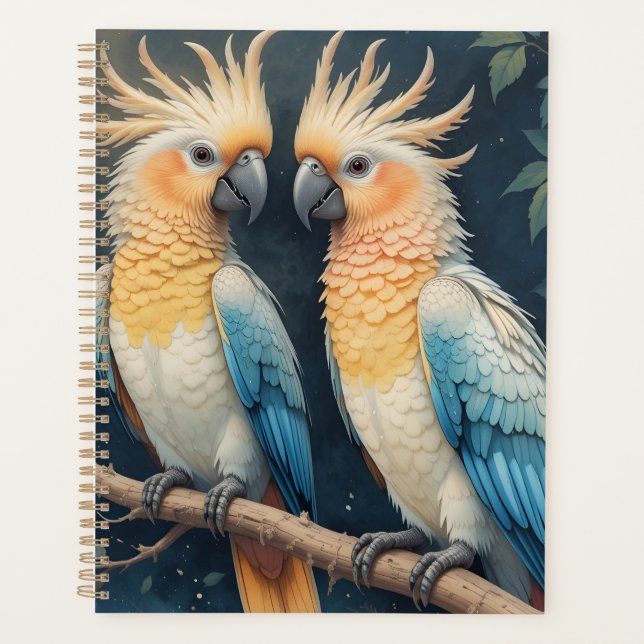 Cockatoo Parrot Couple (Devant)