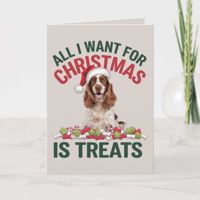 Cocker EDITABLE Spaniel Funny Chien Carte de Noël (Devant)