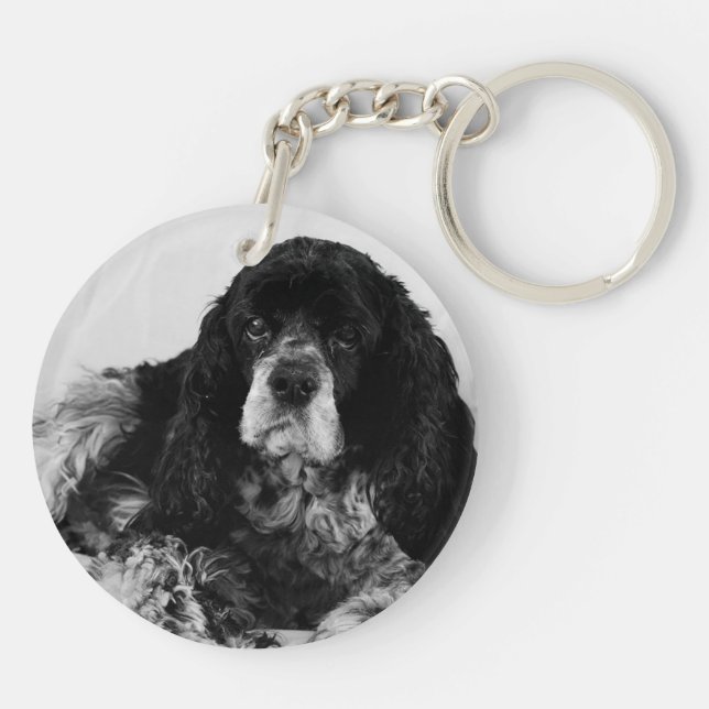Cocker Spaniel Acrylique Porte-Clés Double Face (Dos)