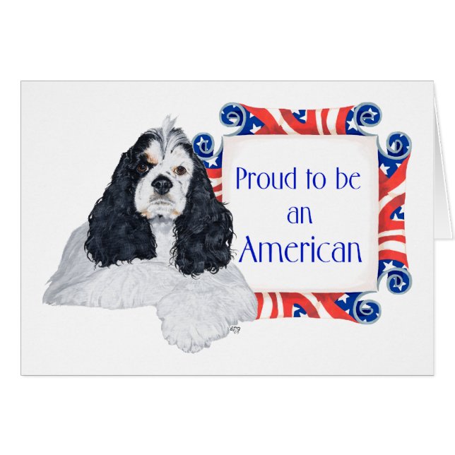 Cocker Spaniel Américain Patriotique (Devant horizontal)