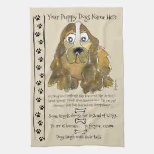 Cocker Spaniel Cartoon Chien Citations Serviette d