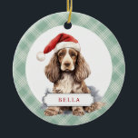 Cocker Spaniel Ceramic Circle Ornement<br><div class="desc">Cette image est copyright Lee ArtHaus</div>