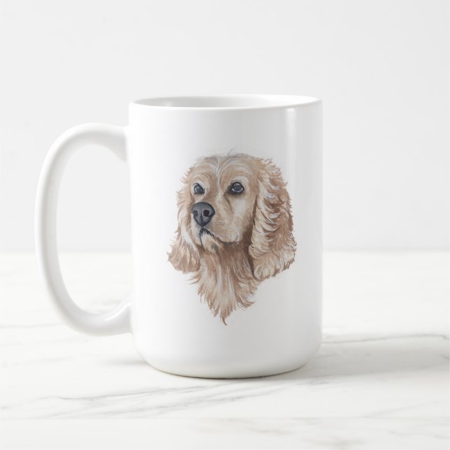 Cocker Spaniel Chien Mug | 15 oz (Gauche)