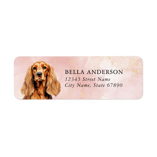 Cocker Spaniel Chien Retourner l'adresse Étiquette (Devant)