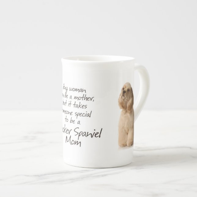 Cocker Spaniel Mom Bone China Mug (Devant droit)