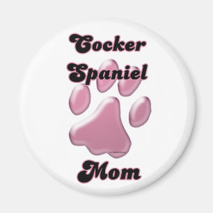 Cocker Spaniel Mom Pawprint rose - Magnet