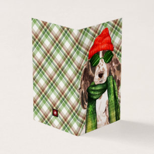 Cocker Spaniel Noël Green Holiday Plaid