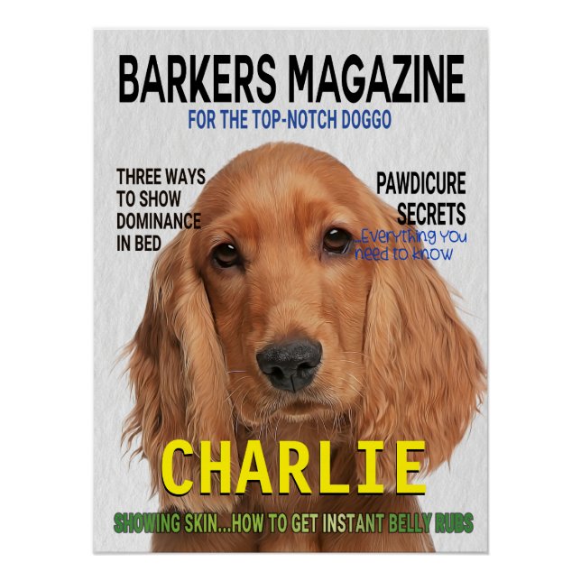 Cocker Spaniel Parody Magazine Poster (Devant)