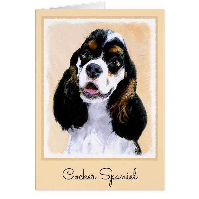 Cocker Spaniel (Parti) Painting - Original Dog Art (Devant)