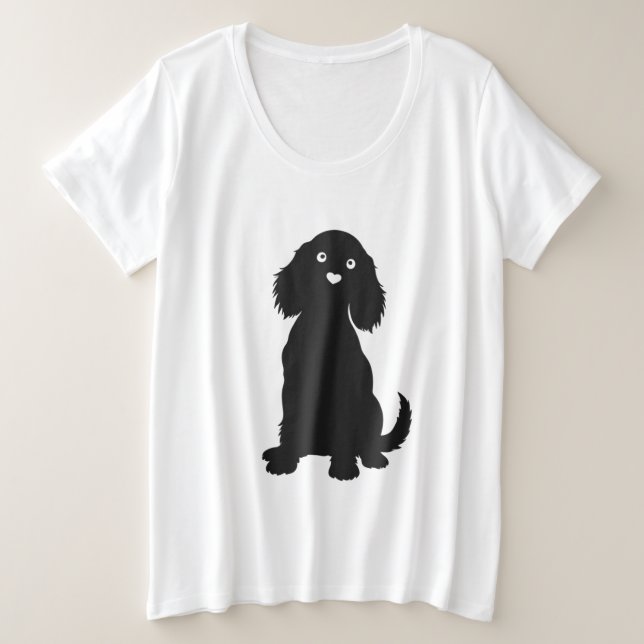 Cocker Spaniel Silhouette avec noeud cardiaque (Design devant)