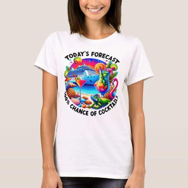 Cocktail amusant T-Shirt de vacances de croisière (Devant)