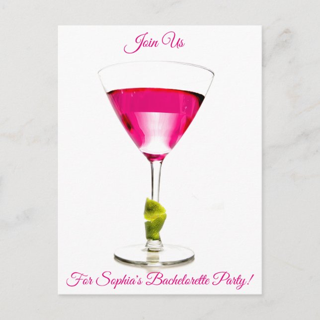 Cocktail Bachelorette Party Invitation (Devant)