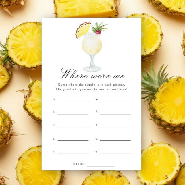 Cocktail Bridal shower - Where were we game (Créateur téléchargé)