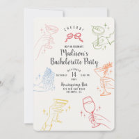 Cocktail coloré Invitation de la fête de bachelore