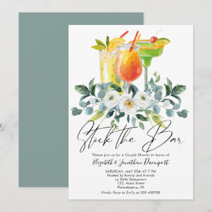 Cocktail Couple Shower Boissons Floral Invitation