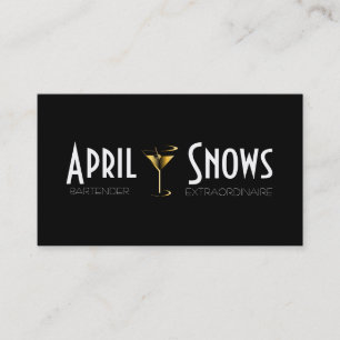 Cocktail de Martini d'or de cartes de visite de