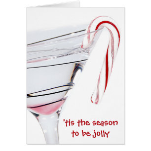 Cocktail de Noël avec candy cane on white