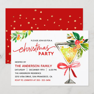Cocktail de Noël Invitation à la fête de Noël