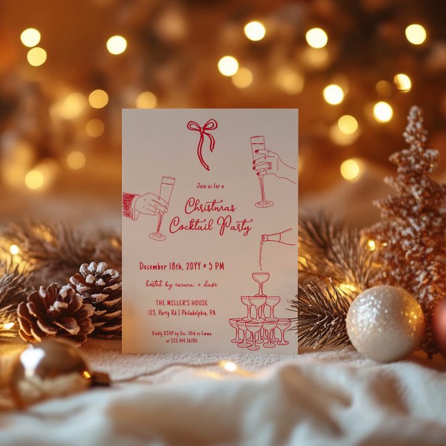 Cocktail de Noël invitation fantaisiste (Créateur téléchargé)