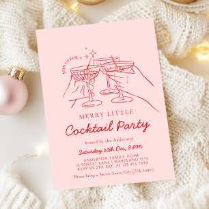 Cocktail de Noël tiré à la main Invitation