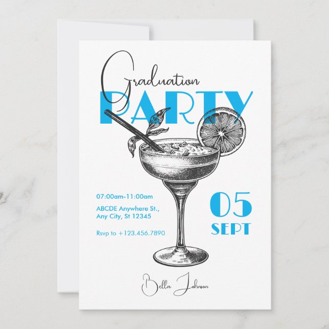 Cocktail du Graduation Party Invitation (Devant)