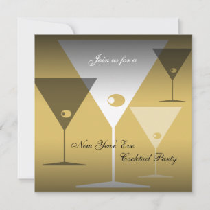 Cocktail du Nouvel An Invitation Martini