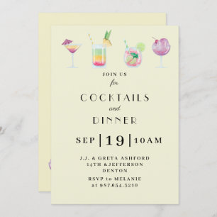 Cocktail et boissons invitation à la fête
