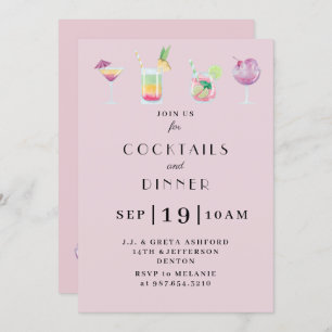 Cocktail et boissons invitation à la fête