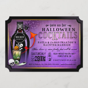 Cocktail Halloween Boissons Purple Invitation