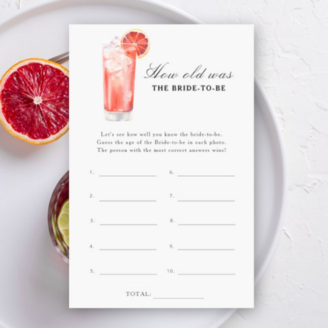 Cocktail - How old was the bride to be game (Créateur téléchargé)