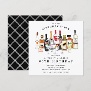 Cocktail moderne Invitation de fête d'anniversaire