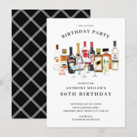 Cocktail moderne Invitation de fête d'anniversaire
