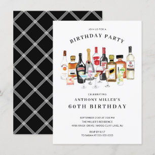 Cocktail moderne Invitation de fête d'anniversaire