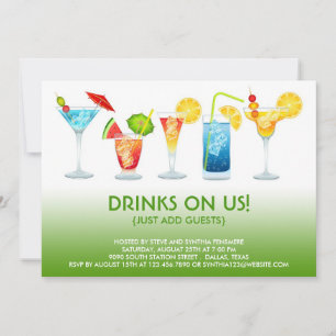 Cocktail Party Flat Invitation