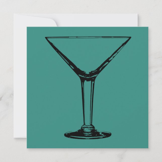 Cocktail Party Martini Glass Invitation (Devant)