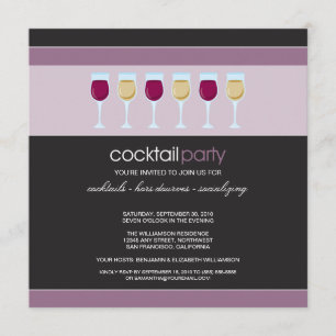 Cocktail Party Wine Glass Invitation (violet)