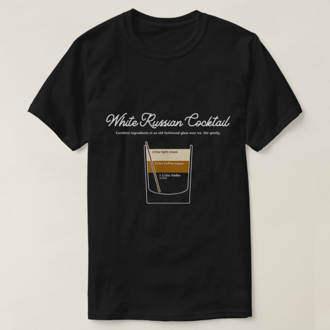 Cocktail Russe blanc amusant Boire Graph T-shirt (Design devant)