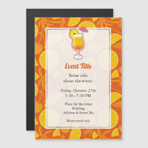 Cocktail Tequila Sunrise Invitation magnétique