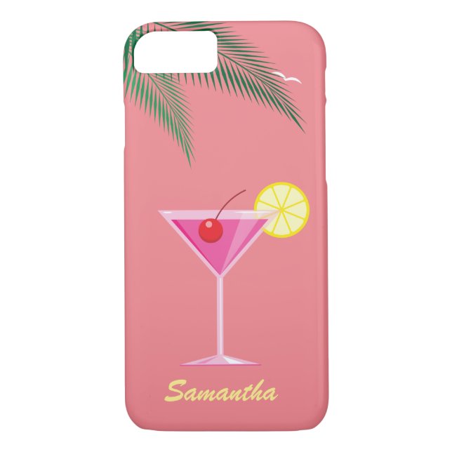 Cocktail tropical iPhone 7 Coque - corail (Dos)