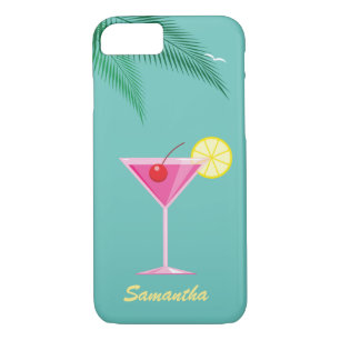 Cocktail tropical iPhone 7 Coque - turquoise