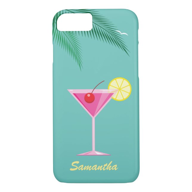 Cocktail tropical iPhone 7 Coque - turquoise (Dos)