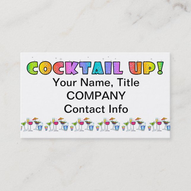 COCKTAIL UP !  CARTES DE VISITE (Devant)