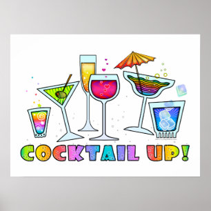 COCKTAIL UP ! COCKTAIL VERRES POSTERS & IMPRIMANTE