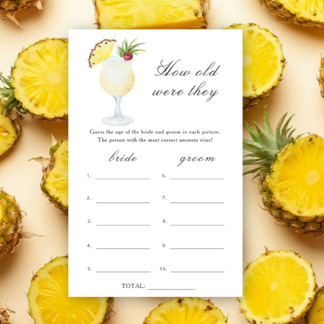 Cocktails bridal shower - How old were they game (Créateur téléchargé)