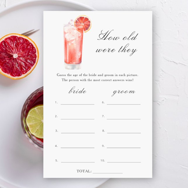 Cocktails bridal shower - How old were they game (Créateur téléchargé)