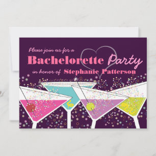 Cocktails colorés Invitation du Bachelorette Party